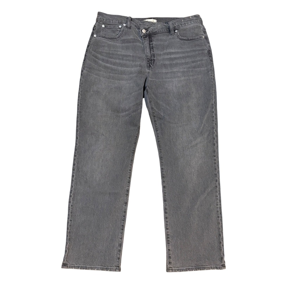 Madewell Jeans Womens 33 Gray 90s Straight High Rise Denim Bikercore Grunge
